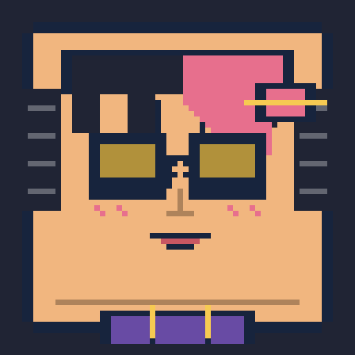 square face with asymmetric bangs, undercut, mint hair, sunglasses, bandage, and hoodie