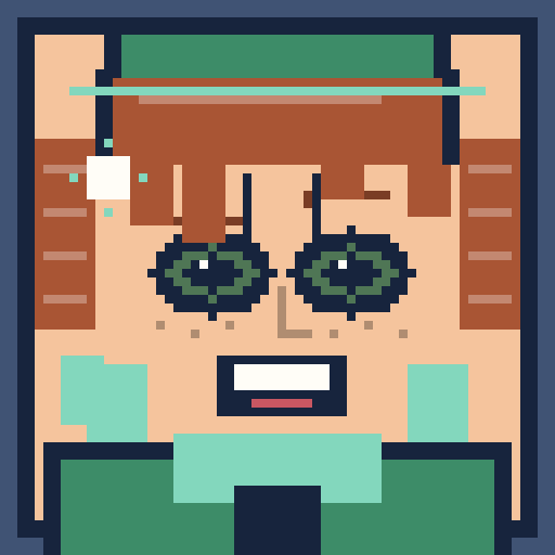 square face with zigzag bangs, undercut, bucket hat, and cross pin